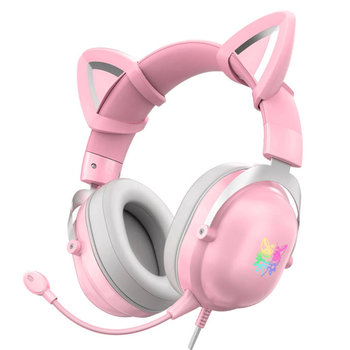Słuchawki Gamingowe Onikuma X11 Kocie Uszy Usb (Pink) - Onikuma