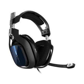 Słuchawki przewodowe ASTRO Gaming A40 TR, 4. generacji, V2 Audio, Dolby ATMOS, wtyczka 3,5 mm, wymienny mikrofon, na PS5, PS4, PC, Nintendo Switch, urządzenia mobilne - czarno-niebieskie - Astro