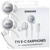 Słuchawki przewodowe dokanałowe Samsung AKG Type-C BIAŁE, mega BASS
