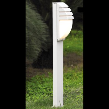 Słupek LAMPA zewnętrzna DECORA 5161-1/100 ALU Italux stojąca OPRAWA ogrodowa IP43 outdoor szara biała - ITALUX