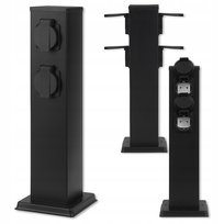 Słupek ogrodowy 230V Ontario 40cm 4 gniazda czarny