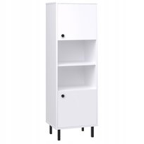 Słupek VENUS Szafka Regał wąski do salonu loft biały metalowe czarne nóżki