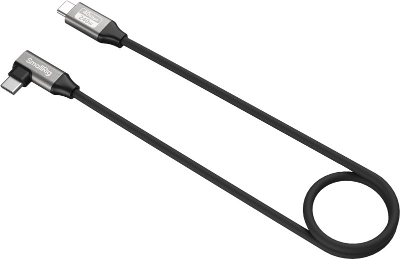 Prosty Rig SmallRig 5076 - kabel USB-C-prosty do USB-C-kątowy, 60cm, 40Gbps, 240W ...