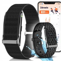 Smart Opaska - Pomiar Tętna Ciśnienia Tlenu We Krwi HRV Sen Kroki Wibracje JG Smart