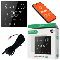 Smart Termostat do Ogrzewania Podłogowego Maty Grzewcze 16a Wifi Tuya Lcd Reptila R607 Czarny