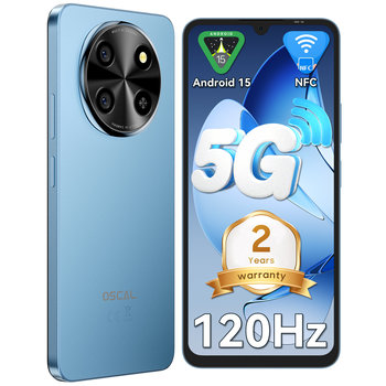 Smartfon OSCAL Tiger 8 8GB/128GB 5000mAh 5G LTE Unisoc T820 120Hz Android 15 Niebieski - Blackview