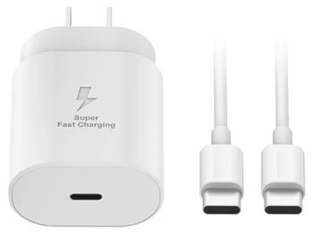 Smartiee Szybka Ładowarka Sieciowa 25W USB-C + Kabel USB-C-USB-C do Samsung, iPhone 15/16, Huawei, Xiaomi, Oppo (Zestaw) - Smartiee