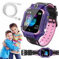 SMARTWACH DLA DZIECKA FIOLETOWY GPS LOKALIZACJA APLIKACJA POŁĄCZENIA