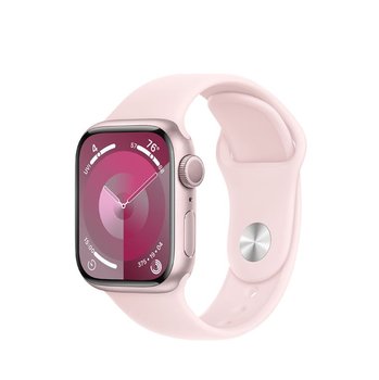 Smartwatch APPLE Watch 9 GPS 41mm koperta z aluminium + pasek sportowy rozmiar M/L (różowy) - Apple