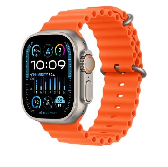 Smartwatch APPLE Watch Ultra 2 GPS + Cellular 49mm koperta tytanowa + opaska Ocean (pomarańczowy)