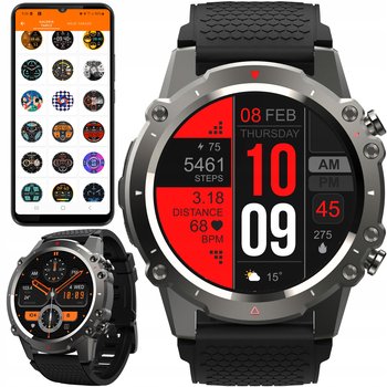 Smartwatch damski JG Smart czarny okrągły wykrywanie tętna - JG Smart