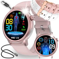 SMARTWATCH DAMSKI KARDIOWATCH POMIAR CUKRU ROZMOWY CIŚNIENIE EKG MENU PL