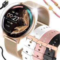Smartwatch Damski Zegarek Dla Kobiety Rozmowy Menu Pl Ciśnienie Bpm 4 Paski