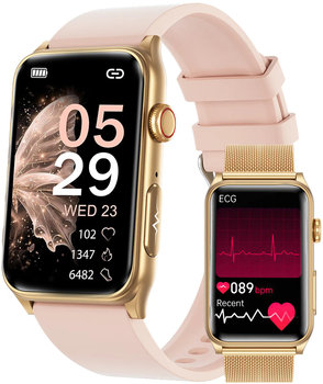 SMARTWATCH DAMSKI ZEGAREK EKG HRV POMIAR CUKRU CIŚNIENIA TEMPERTATURA BMI - Lazird