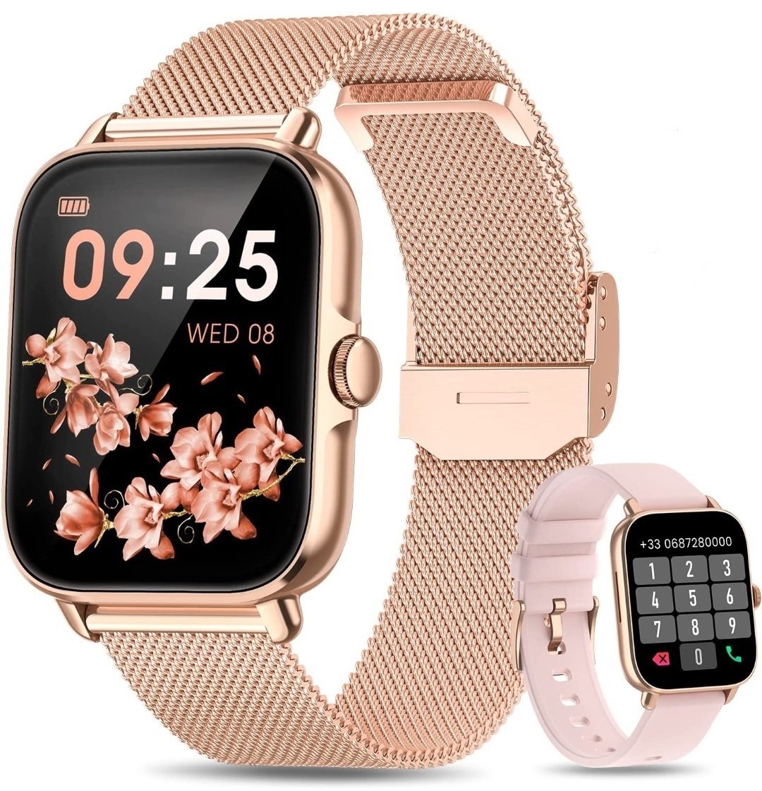 Smartwatch Damski Zegarek Menu Pl Rozmowy Polskie menu Pulsometr 2 Paski Najnowszy Model Wiele Funkcji Ios Android Smart Watch smartwatche