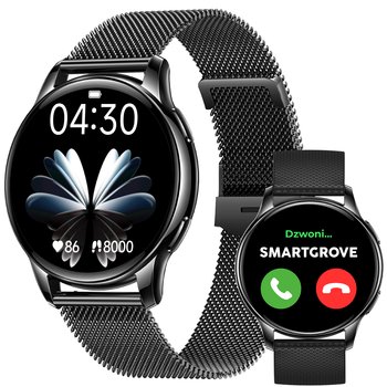 SMARTWATCH DAMSKI ZEGAREK MENU PL ROZMOWY PULS TLEN CIŚNIENIE KROKI - SmartGrove