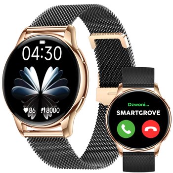 SMARTWATCH DAMSKI ZEGAREK MENU PL ROZMOWY PULS TLEN CIŚNIENIE KROKI - SmartGrove
