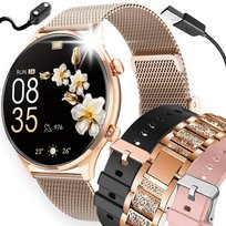 Smartwatch Damski Zegarek Połączenia Pl Menu Rozmowy Smart Watch + 4 Paski