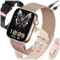 SMARTWATCH DAMSKI ZEGAREK SMART WATCH ROZMOWY MENU POLSKIE ZDROWIE 4 PASKI