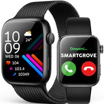 SMARTWATCH DAMSKI ZEGAREK WODOODPORNY ROZMOWY CZARNY KWADRATOWY BRANSOLETA