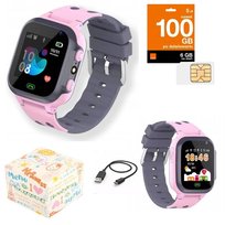 Smartwatch dla dzieci Q16 Lokalizator LBS + Karta SIM - Różowy
