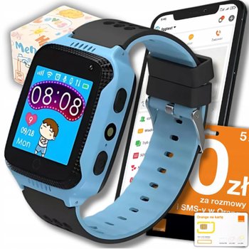SMARTWATCH DLA DZIECI Q528 ZEGAREK LOKALIZATOR GPS + KARTA SIM niebieski - Nicolas3D