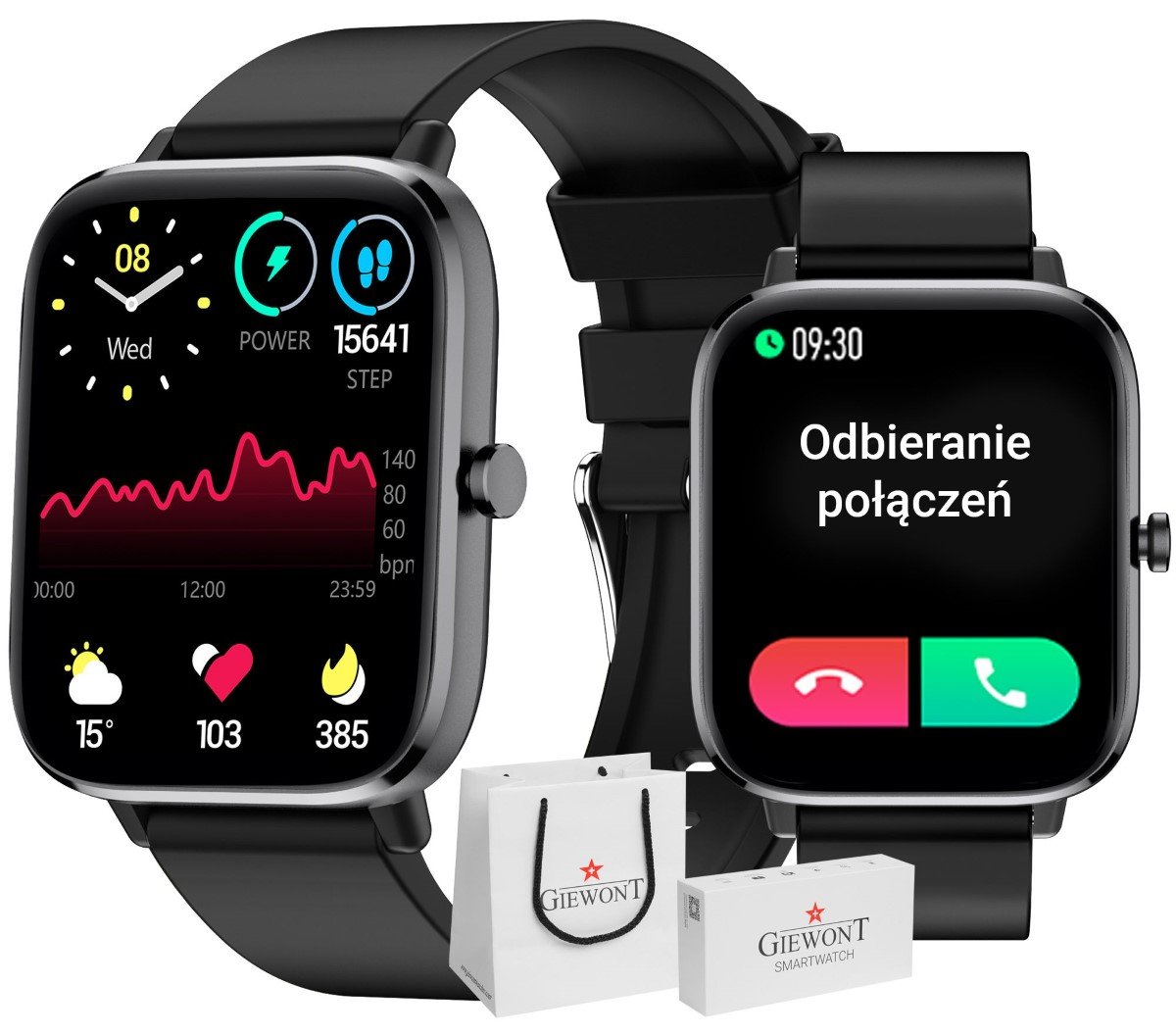 Фото - Смарт годинник Smart Watch Smartwatch Giewont Dynamic SmartCall GW230-2 - Carbon/Carbon 