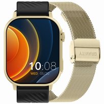 Smartwatch Gravity GT15-6 Czarny Pasek Silikonowy + Złota Bransoleta Gravity