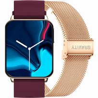 Smartwatch Gravity Różowe Złoto Bordowy 2 Paski GT17-6 Gravity