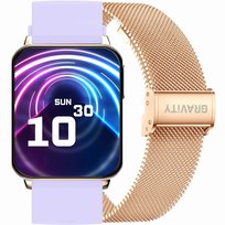 Smartwatch Gravity Różowe Złoto Fioletowy 2 Paski GT17-3 Gravity