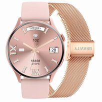 Smartwatch Gravity Różowe Złoto Pasek + Bransoleta GT11-5 Gravity