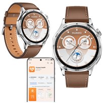 SMARTWATCH HUAWEI GT5 CLASSIC 46 mm BRĄZOWY SKÓRA GPS ODBIERANIE POŁĄCZEŃ