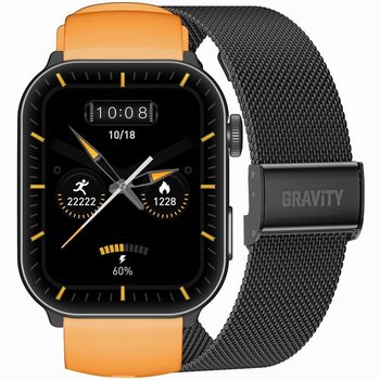 Smartwatch Męski GRAVITY GT28-2 Pasek + Bransoleta Pomarańczowo Czarny - Gravity
