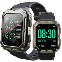Smartwatch męski JG Smart C20 czarny prostokątny pulsoksymetr