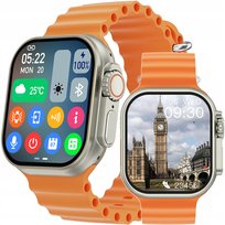 Smartwatch męski JG Smart pomarańczowy prostokątny wykrywanie tętna