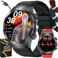 SMARTWATCH MĘSKI KARDIOWATCH POMIAR CUKRU EKG ROZMOWY MENU PL LASEROTERAPIA