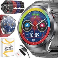 SMARTWATCH MĘSKI POMIAR CUKRU EKG SKŁAD KRWI ROZMOWY MENU POLSKIE 4 PASKI