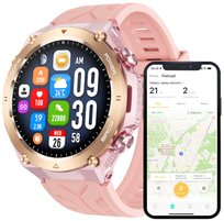 Smartwatch Męski Zegarek Funkcja Gps Rozmowy Ciśnienie 650Mah Smart Watch Android Iphone Ios 12 13 14 15 Pro Max Różowy