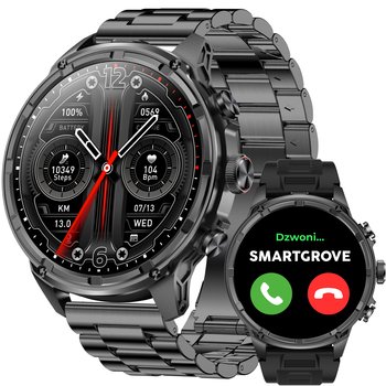 SMARTWATCH MĘSKI ZEGAREK MENU PL WODOODPORNY ROZMOWY PULS CIŚNIENIE AMOLED - SmartGrove