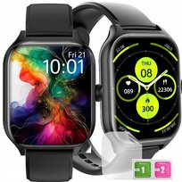 Smartwatch polskie menu Bluetooth sport krokomierz puls monitor snu + Folia