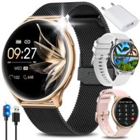 SMARTWATCH ZEGAREK CZARNY DAMSKI LUXURY DLA KOBIETY AMOLED ROZMOWY CIŚNIENIOMIERZ MENU PL