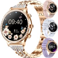 SMARTWATCH ZEGAREK DAMSKI ELEGANCKI CYRKONIE ROZMOWY POWIADOMIENIA PULS CIŚNIENIOMIERZ MENU POLSKIE