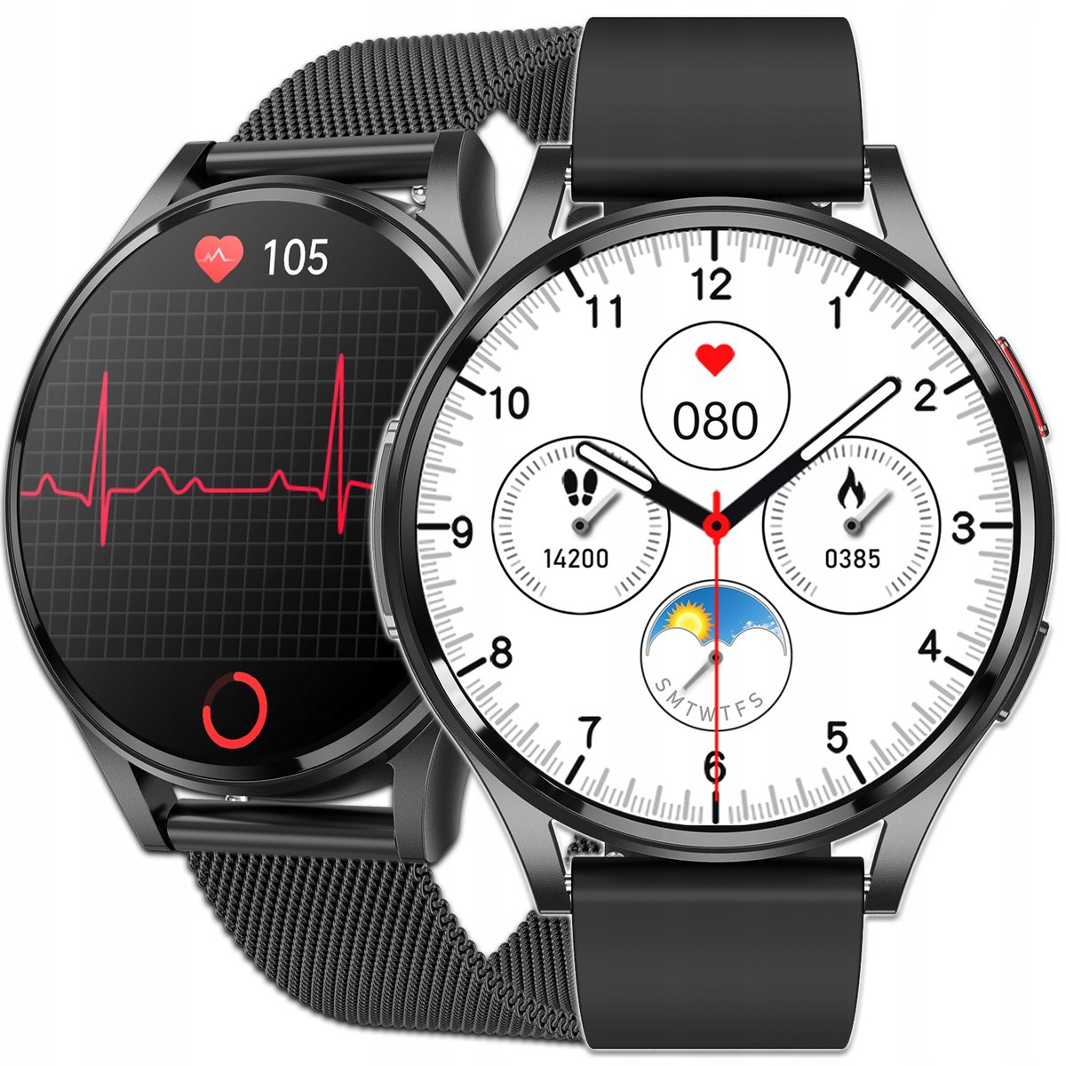 Smartwatch zegarek damski JG Smart czarny okrągły czujnik ekg - JG ...