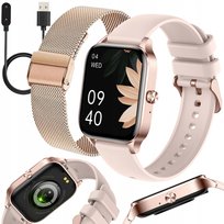 SMARTWATCH ZEGAREK DAMSKI PRO SREBRNY ROZMOWY POWIADOMIENIA DLA KOBIETY PL Lewer