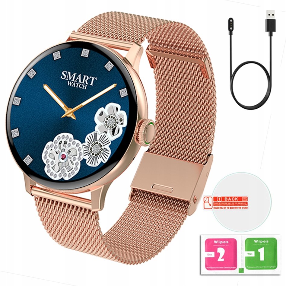 Zdjęcia - Smartwatche Smart Watch Smartwatch Zegarek Damski Rozmowy Pl Menu Złoty 