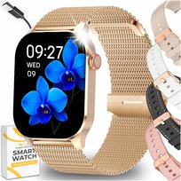 SMARTWATCH ZEGAREK DAMSKI TĘTNO CIŚNIENIE SEN MENU PL ROZMOWY SMS 5 PASKÓW