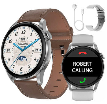 Smartwatch Zegarek Męski 3 Series SG-Gadgets 2 Paski Polskie Menu Rozmowy Indukcja  - Srebrny - SG-Gadgets