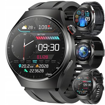 SMARTWATCH ZEGAREK MĘSKI EKG POMIAR CUKRU HRV ROZMOWY 3 PASKI SZKŁO MENU PL - Inny producent