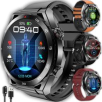 SMARTWATCH ZEGAREK MĘSKI GLUKOZA POMIAR CUKRU EKG CIŚNIENIE HRV SPORT MENU POLSKIE