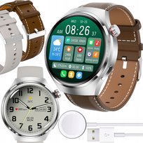 Smartwatch zegarek męski JG Smart srebrny okrągły wykrywanie tętna